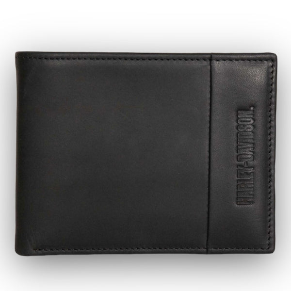 Harley-Davidson® Men's H-D Signature Bi-Fold Genuine Leather RFID Wallet