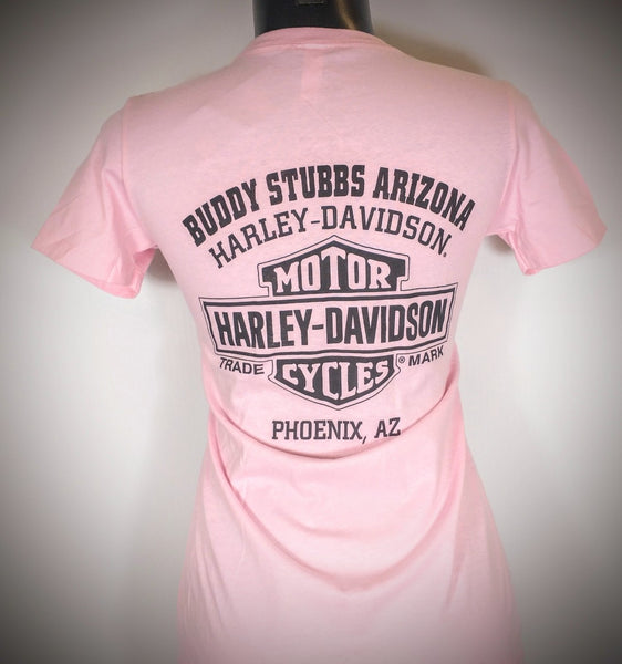 Womens Yankee HARLEY-DAVIDSON *Pink B&S* T-Shirt